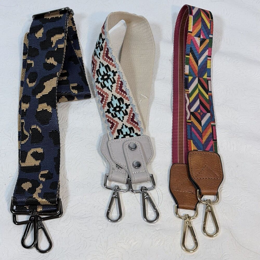 Lot 3 Guitar Style Detachable Purse Straps